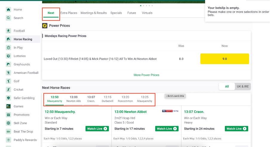 Paddy power how to place a forecast