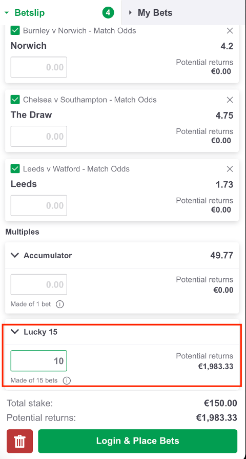 How to Do a Lucky 15 on Paddy Power -
