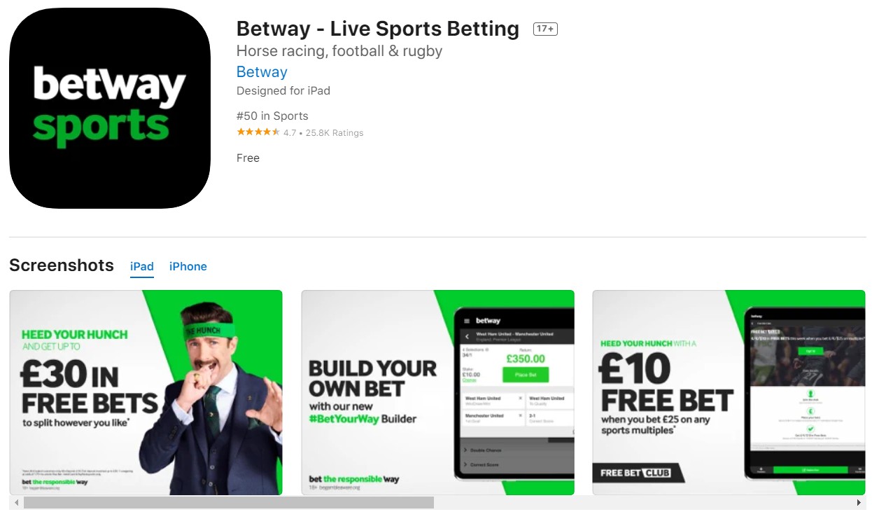download the betway app for ios