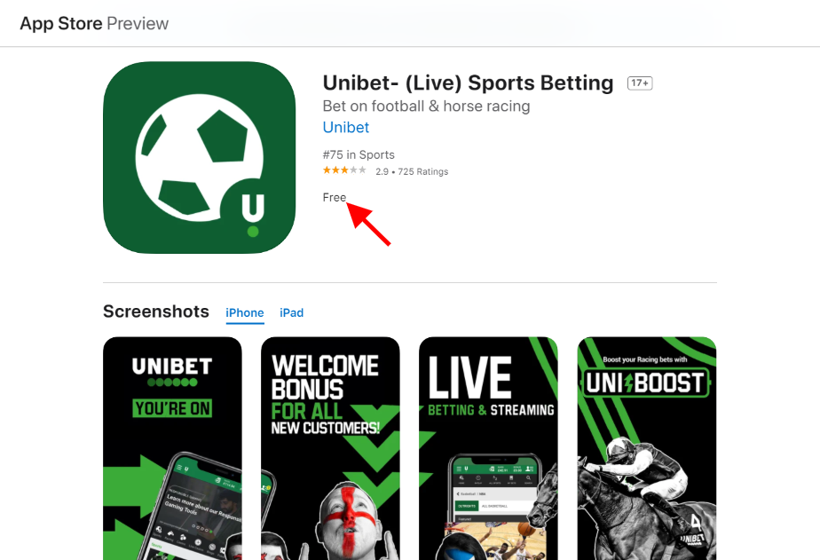 how to download the unibet ios app