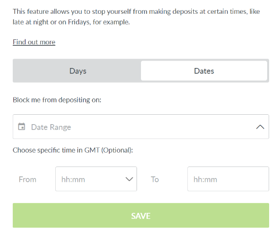 how to limit a coral account deposit curfew dates