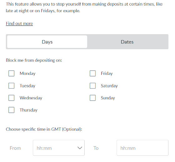 how to limit a coral account deposit curfew
