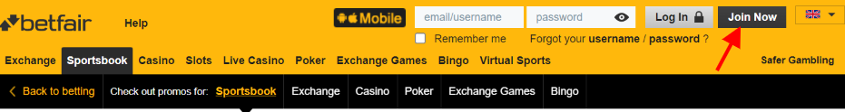 how to register at betfair