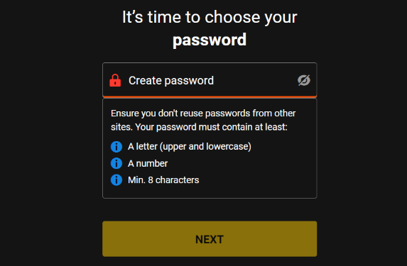 how to register on bwin set password