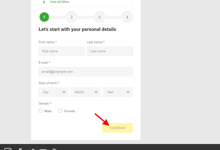 how to register on unibet personal details