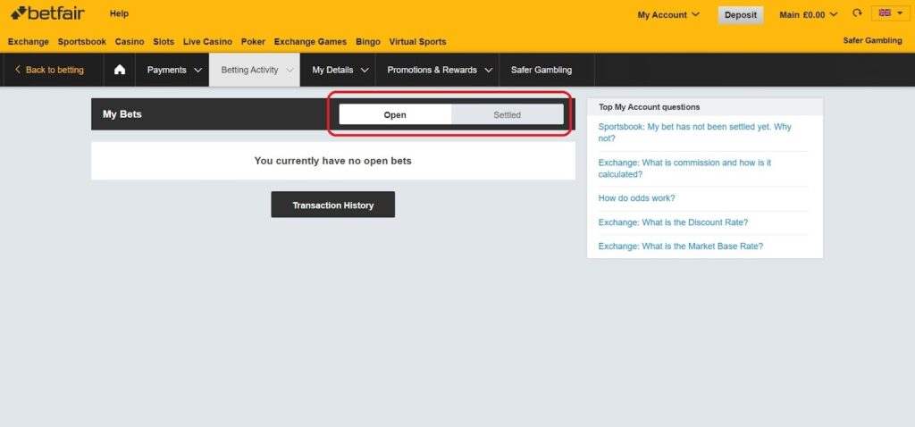 How to Check your Bets on Betfair -