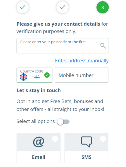 add contact details sportingbet
