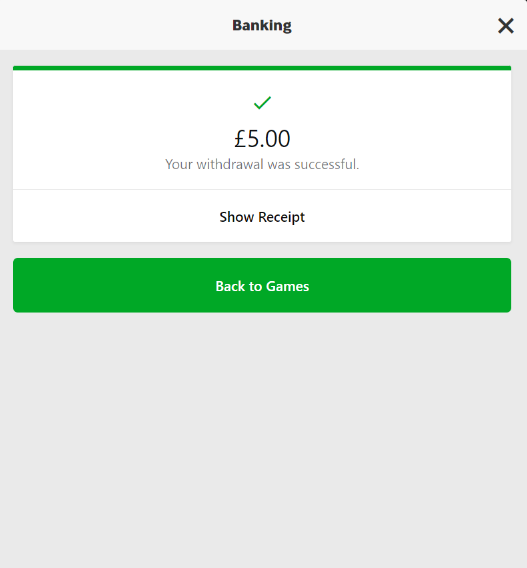 betway withdrawal confirmation