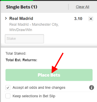 how to place a bet on betway