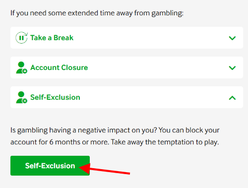 self exclude on betway