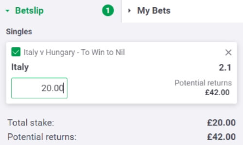 To Win To Nil - Italy v Hungary