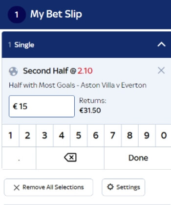 Half With The Most Goals Betting Market Explained - Aston Villa v Everton