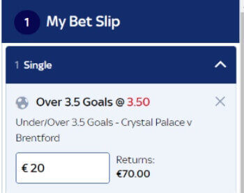 Over 3.5 Goals Betting Market Explained - Crystal Palace vs Brentford