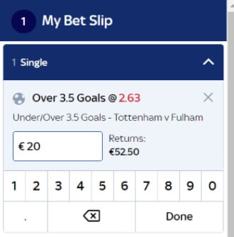 SkyBet - Over 3.5 Goals at 2.63