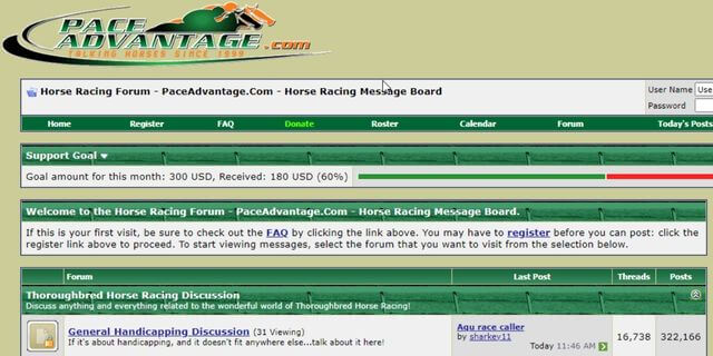 Horse Racing Forum Pace Advantage